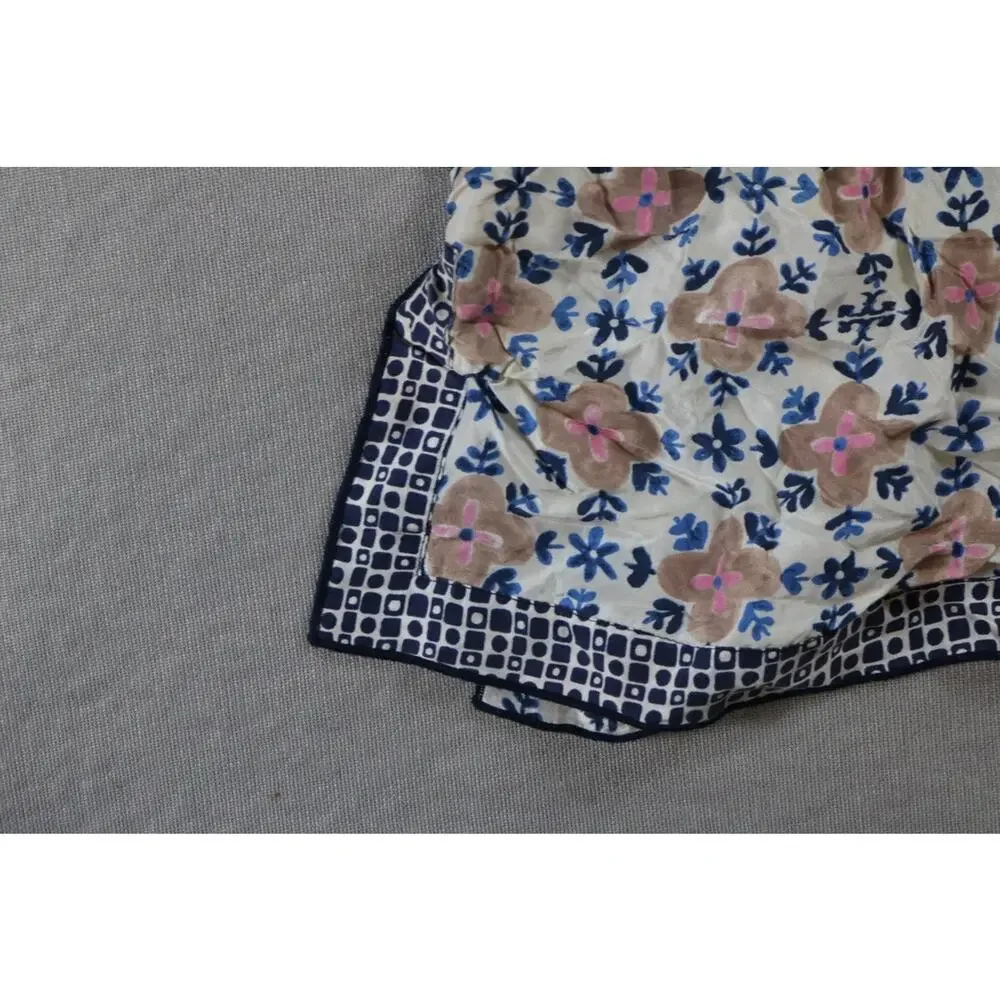 Tory Burch Dress S Silk Floral Sleeveless Mini Drawstring Spring 2013 Resort